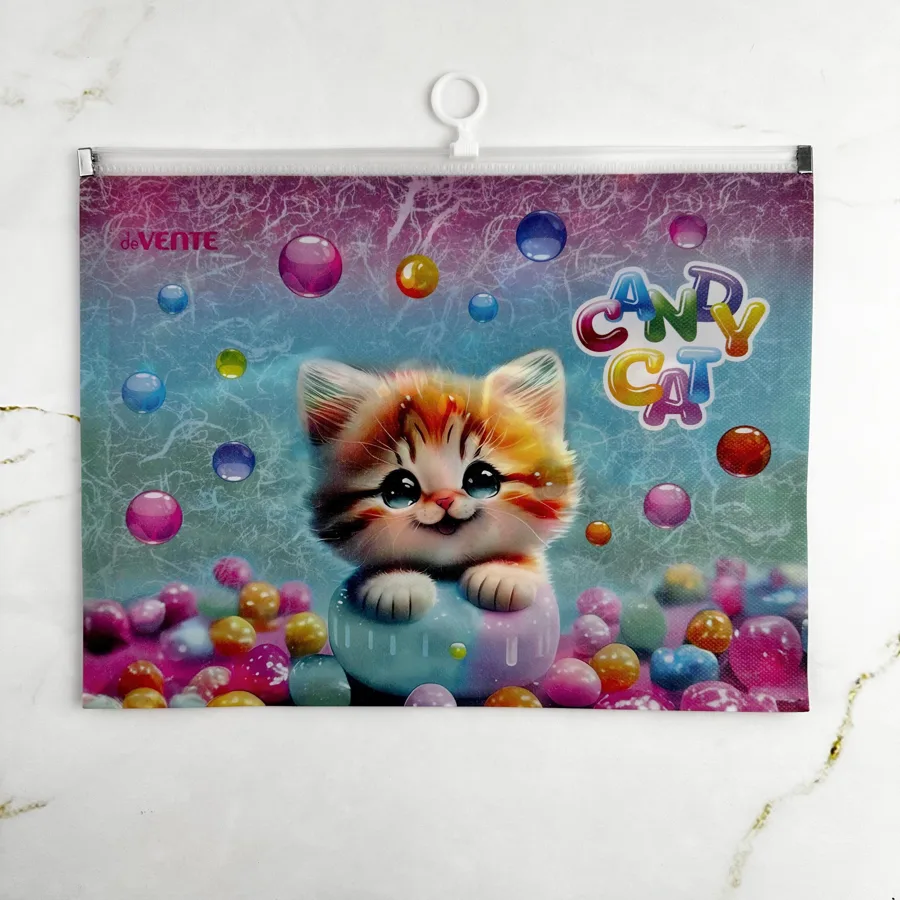 Папка на молнии с расширением deVente Candy Cat, А4