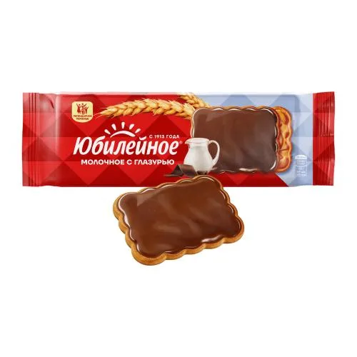 Печенье Молочное с глазурью Юбилейное 116г