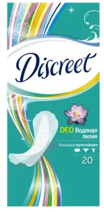 Прокладки Discreet ежедневные Deo Водяная лилия, 20 шт