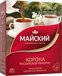 ЧАЙ МАЙСКИЙ, КОРОНА РОССИЙСКОЙ ИМПЕРИИ, ЧЁРНЫЙ, 100 ПАК.