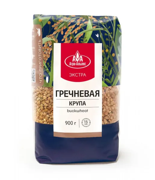 Крупа АГРО-АЛЬЯНС Греча элитная 900г п/пак/12