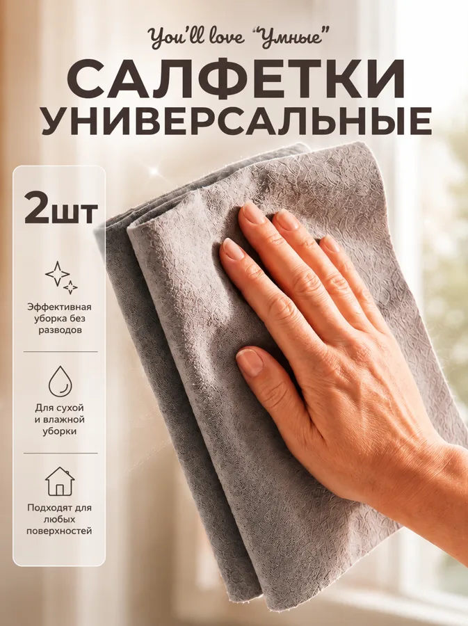 Салфетки You'll love 'Умные' универсальные 2шт