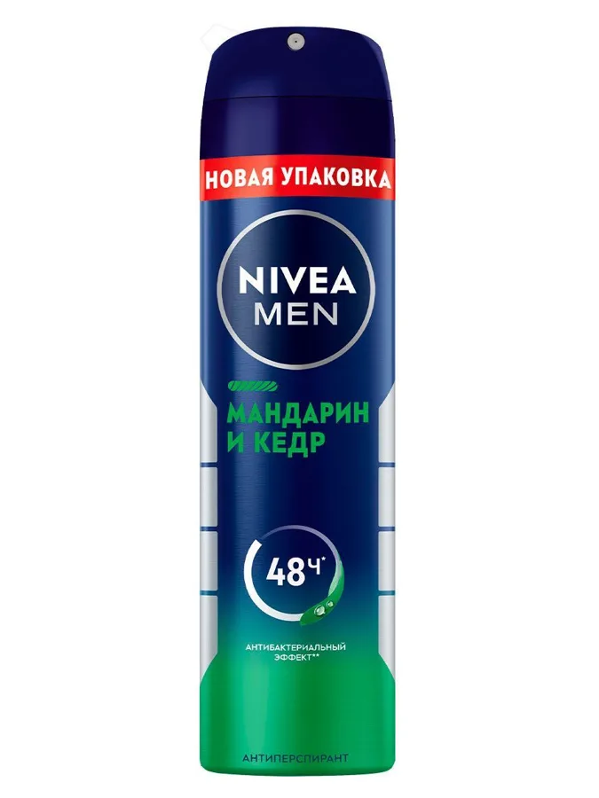Дезодорант-антиперспирант мужской Nivea Мандарин и кедр, спрей, 150 мл