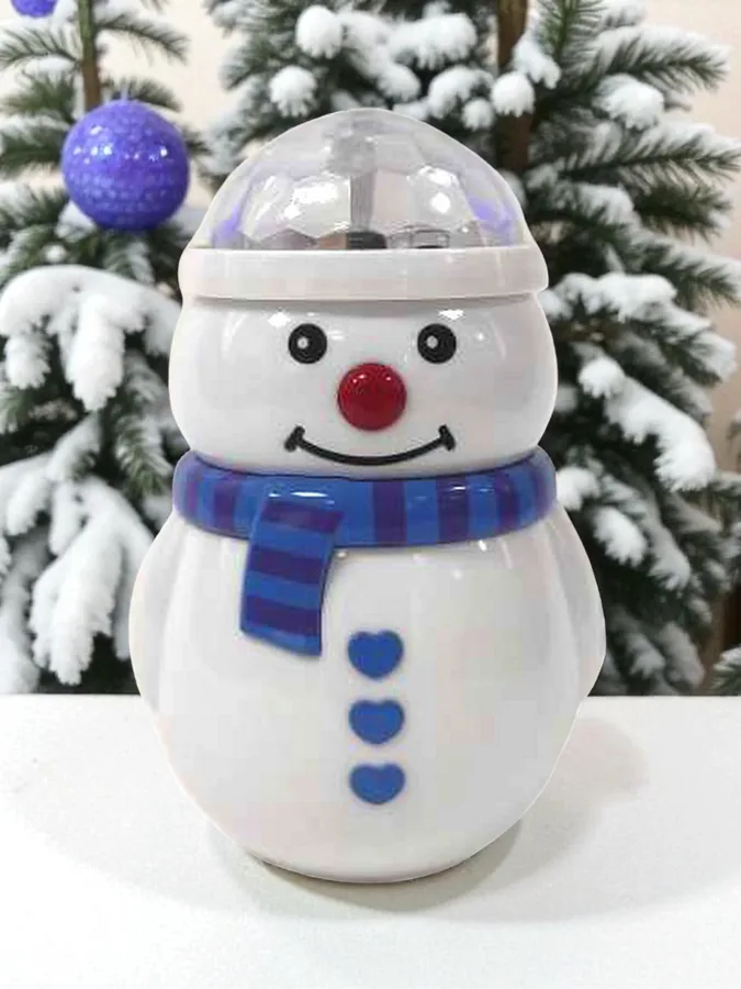 Фигурка новогодняя Снеговик, со звуковым и световым эффектами, 8x13x8см, белый