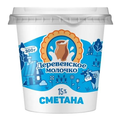 Сметана Деревенское Молочко 15% 300г