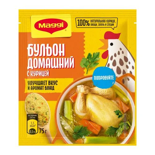 Бульон Домашний с курицей овощами и зеленью в порошке Maggi 75г