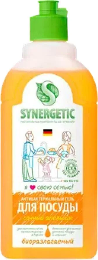 Средство Synergetic Для мытья посуды Апельсин, 500 мл