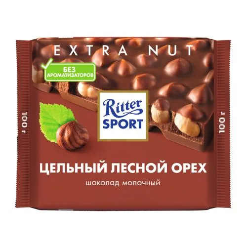Шоколад Молочный Цельный лесной орех Ritter Sport 100г