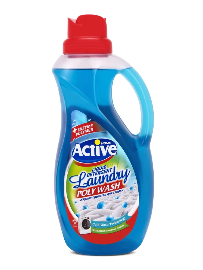 Гель для стирки белья Active Poly Wash Свежесть моря, технология холодной стирки, 1.5 л