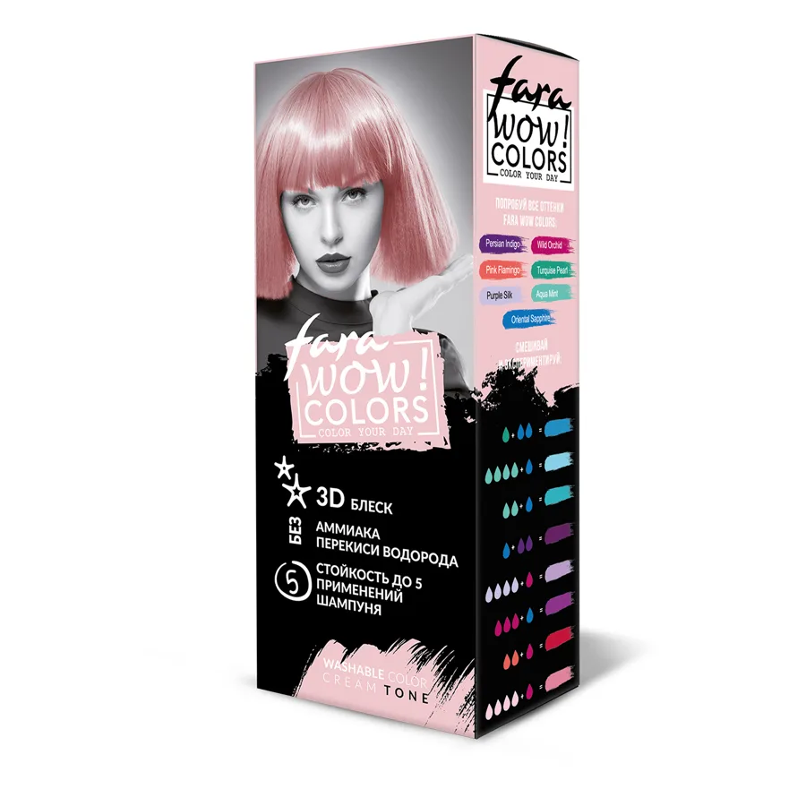 Оттеночный крем Fara Wow Colors Светло-розовый 80мл