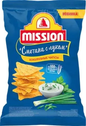 Чипсы кукурузные Mission Сметана с луком, 90 г