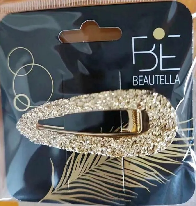 Заколка для волос Beautella Подиум, размер: 6,6х2,6 см, цвет: золото в стразах