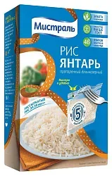 Рис МИСТРАЛЬ Янтарь длиннозерный пропаренный карт/уп 5*80г