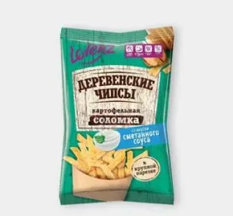 Картофельная соломка Деревенские чипсы сметанного соуса 120г