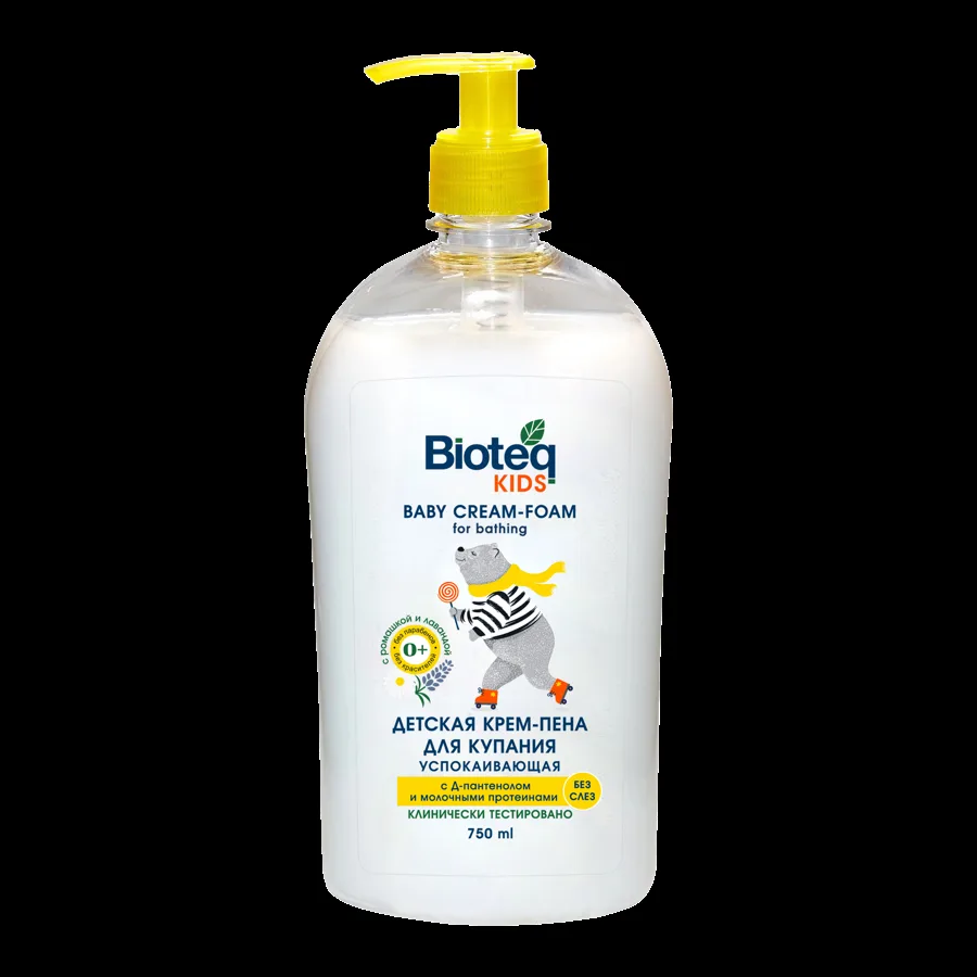 Крем-пена для купания детская Bioteq Kids Успокаивающая, 750 мл