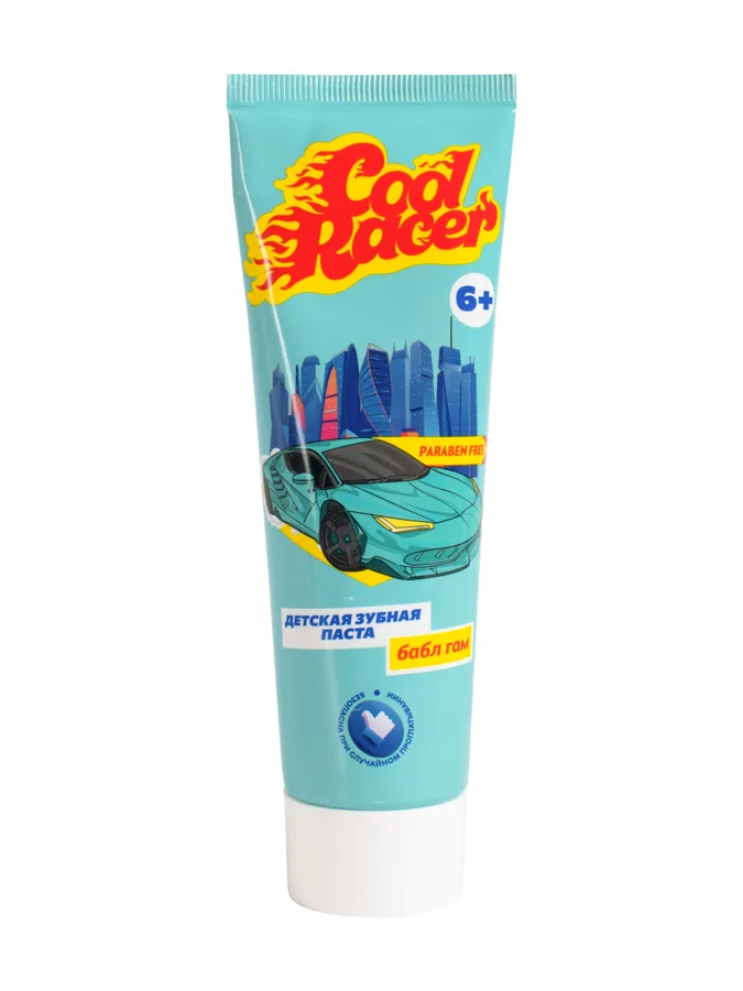 Зубная паста детская Cool Racer Бабл Гам, 6+, 75мл