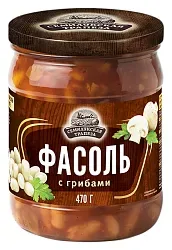 Фасоль СЕМИЛУКСКАЯ ТРАПЕЗА с грибами в т/с ст/б 470г