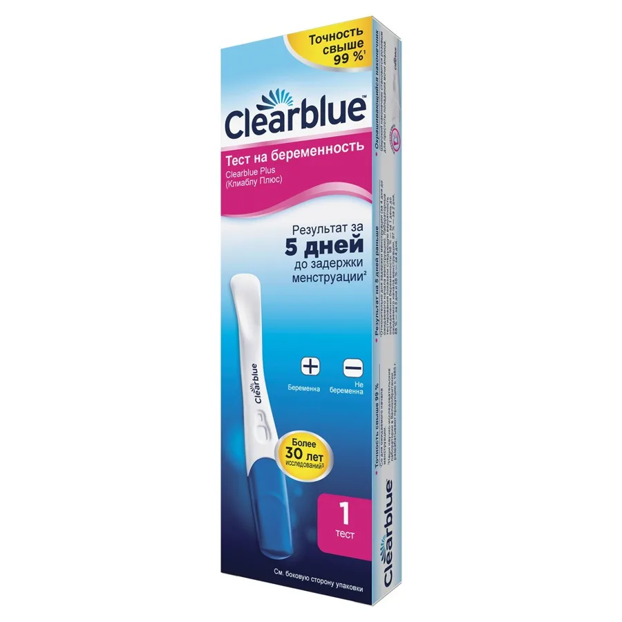 Тест на беременность Клеарблу (CLEARBLUE) 1шт