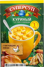 СУП-ПЮРЕ СУПЕРСУП, КУРИНЫЙ, ГРИБНОЙ, 17-18 Г