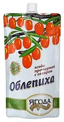 Облепиха СИБИРСКАЯ ЯГОДА протертая с сахаром д/пак 280г