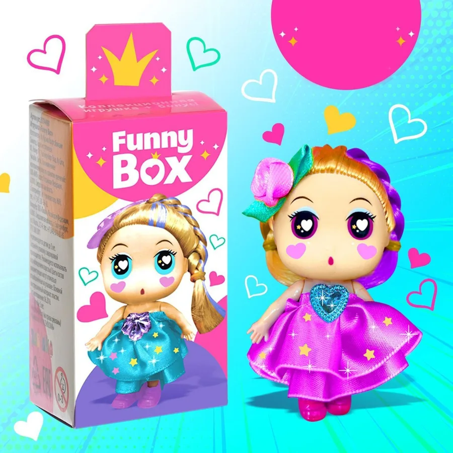Набор для детей Funny Box 'Куколки милашки' карточка,фигурка 'Микс'  3574498
