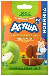 Фруктовые пастилки АГУША яблоко 12г