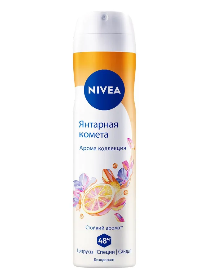 Дезодорант женский Nivea спрей Янтарная комета 150мл