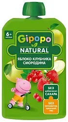 Пюре ГИПОПО яблоко клубника красная смородина м/у 90г