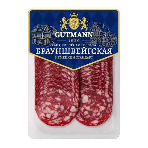 Колбаса Брауншвейгская сырокопченая в нарезке Gutmann 130г