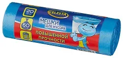 Мешки для мусора СЕЛЕСТА прочные 60л 20шт