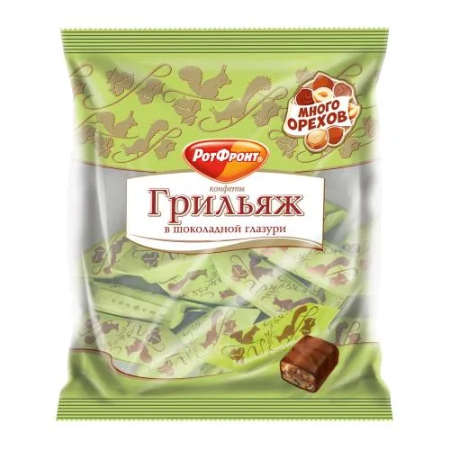 Конфеты Рот фронт Грильяж в шоколаде 200г
