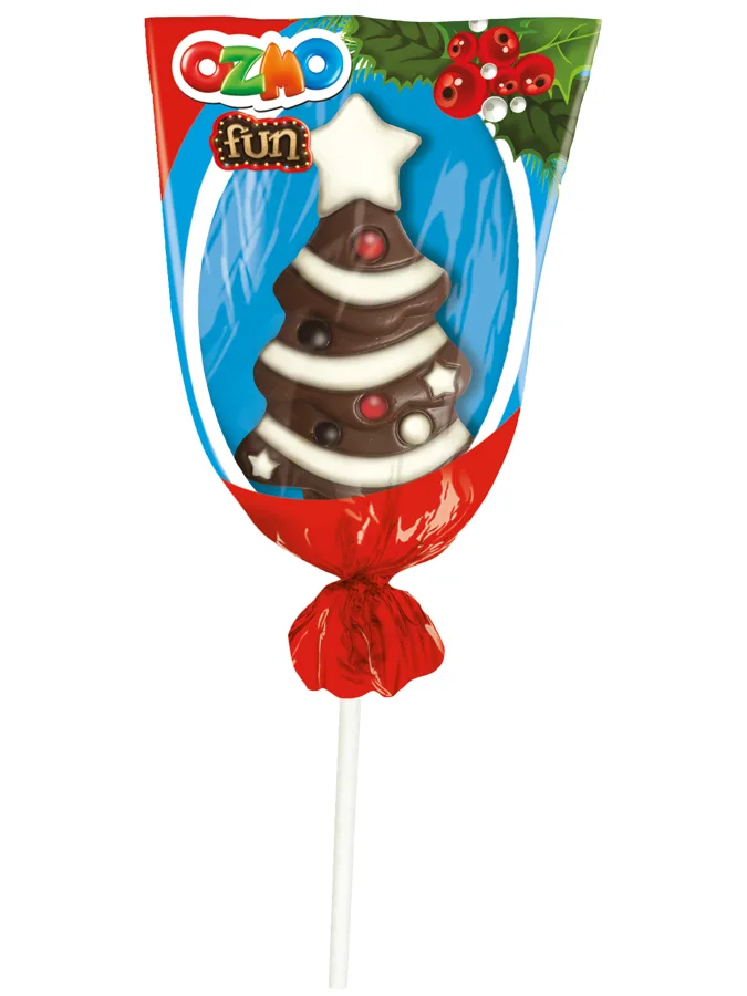 Шоколад фигурный Ozmo Fun, на палочке, новогодний, 23г, в ассортименте, 1шт