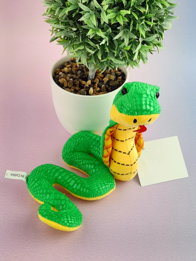 Игрушка мягкая Jile Toys Змея-кобра, размер: 13 см, цвет: зелёный