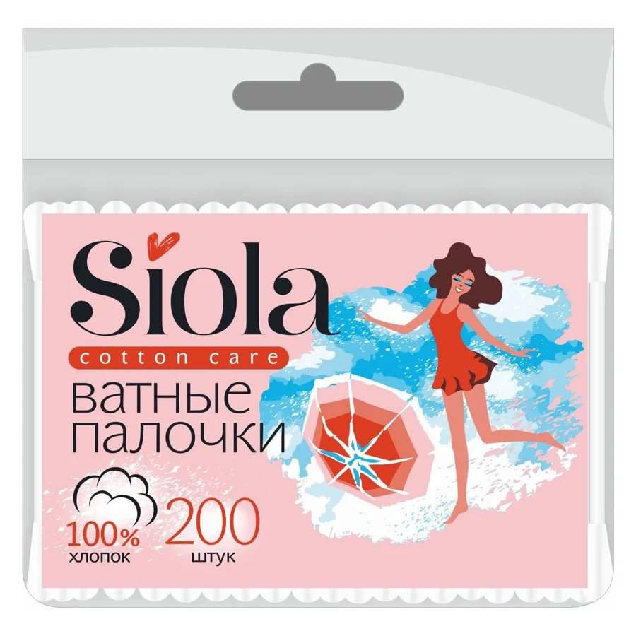 Ватные палочки Siola, zip-пакет, 200шт