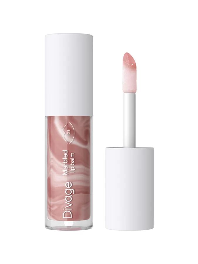 Divage Блеск для губ мраморный Marbled Lip Balm Тон 03 теплый розовый