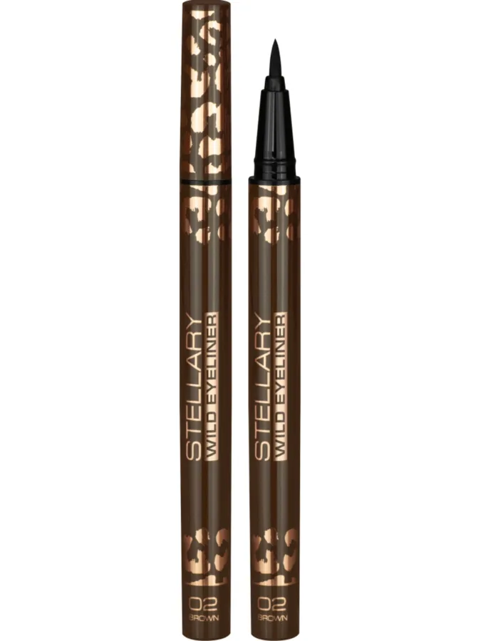 Подводка для глаз Stellary Wild Eyeliner, фетровый аппликатор, тон: 02 коричневый, 0.8мл