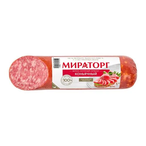 Колбаса Мираторг Сервелат Коньячный варено-копченый 300г