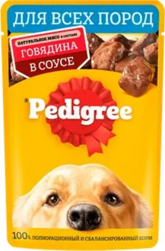 Влажный корм для собак Pedigree Говядина в соусе, 85г