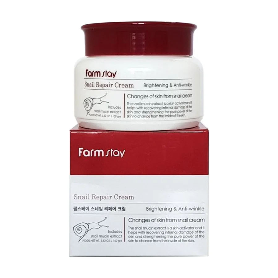 Крем для лица FarmStay Snail Repair Cream, восстанавливающий, с экстрактом слизи улитки, 100мл