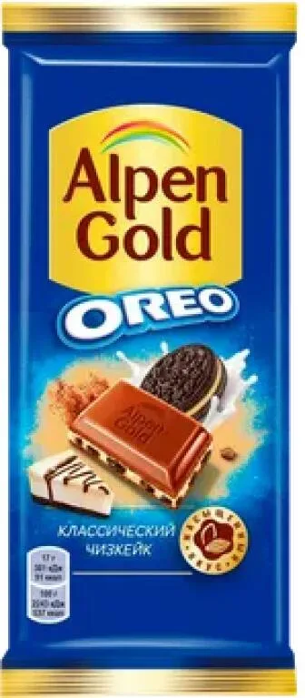 Шоколад AlpenGold молочный, OREO чизкейк 85г