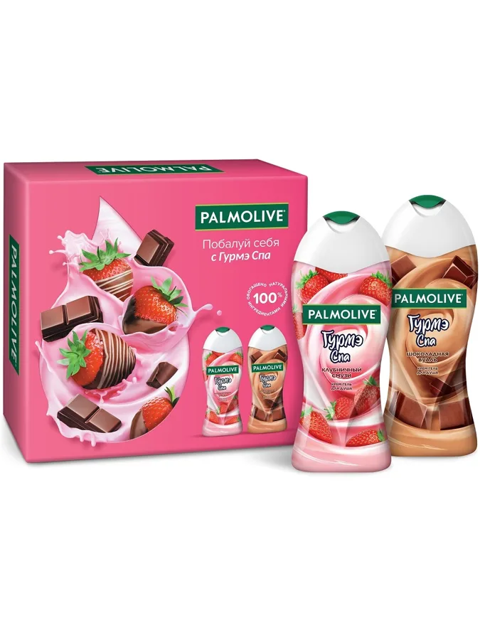 Набор подарочный Palmolive Гурмэ Спа Клубника в Шоколаде: гель для душа 2 шт по 250 мл