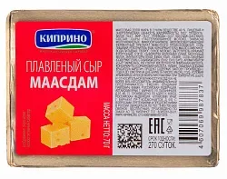 Сыр плавленый КИПРИНО Маасдам бзмж 40% 70г