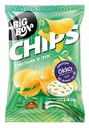 Чипсы БИГ БОН сметана лук 140г