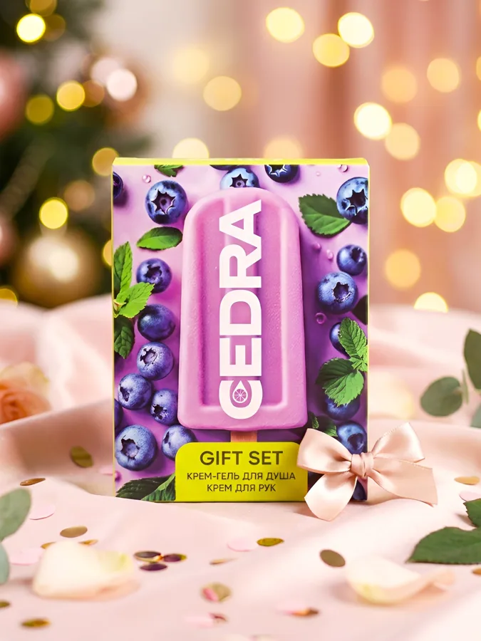 Набор подарочный женский Cedra Gift Set: гель для душа Черника-Личи 300мл, крем для рук Лемонграсс-Вербена 75мл