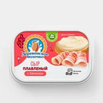 Сыр плавленый Деревенское молочко с беконом 180г