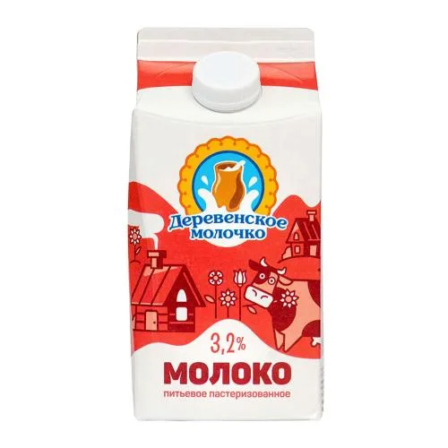 Молоко Деревенское молочко пастеризованное 3.2% 1.4кг