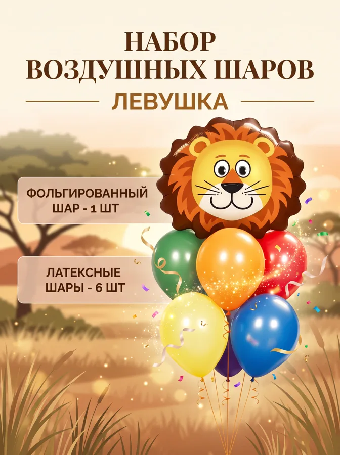 Набор воздушных шаров Левушка, 7 шт