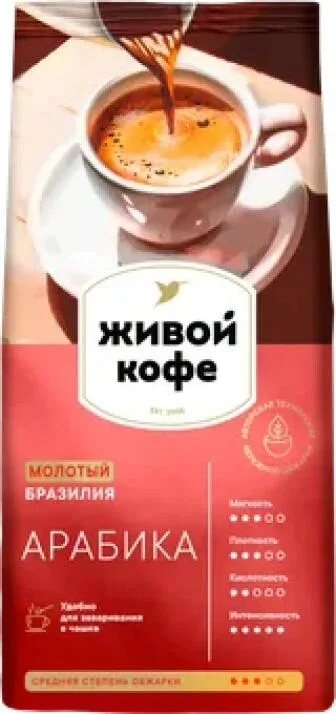 Кофе ЖИВОЙ КОФЕ АРАБИКА молотый 200г