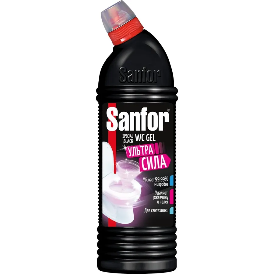 Гель для унитаза Sanfor Special Black Ультра сила, 750 мл