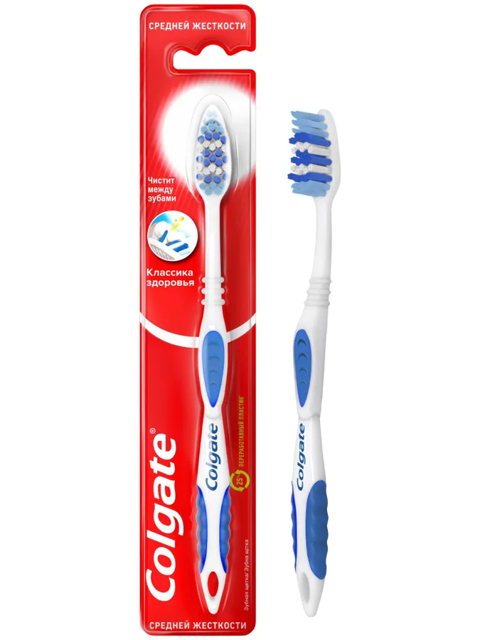Зубная щетка Colgate Классика Здоровья, средняя жесткость, в ассортименте, 1шт